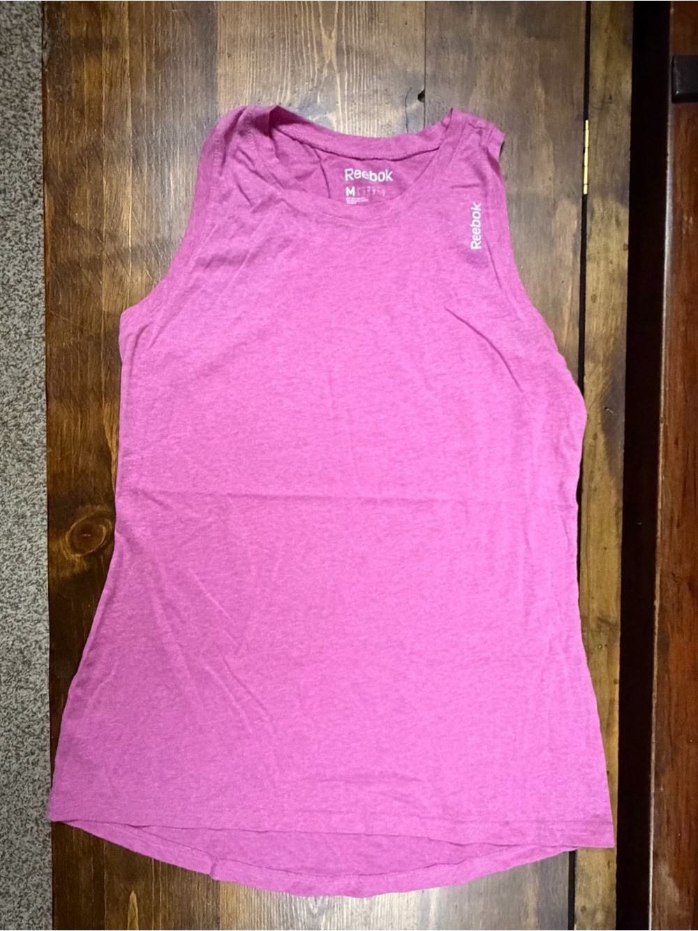 Reebok Women's Heather Pink Athletic Tank Top